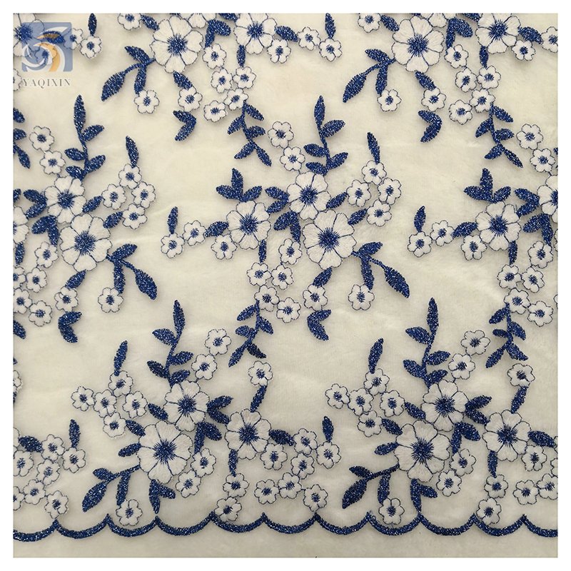 Multi-Color Embroidered Floral Fabric Mesh Embroidery Dress Lace Fabric Wholesale Stage Clothing Dress Fabric