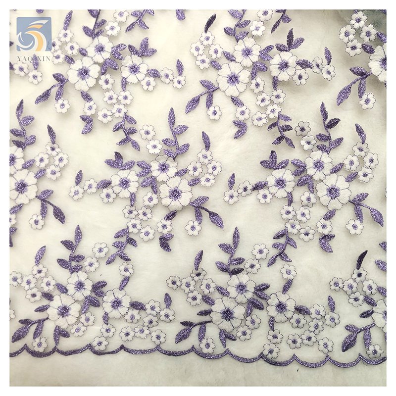 Multi-Color Embroidered Floral Fabric Mesh Embroidery Dress Lace Fabric Wholesale Stage Clothing Dress Fabric