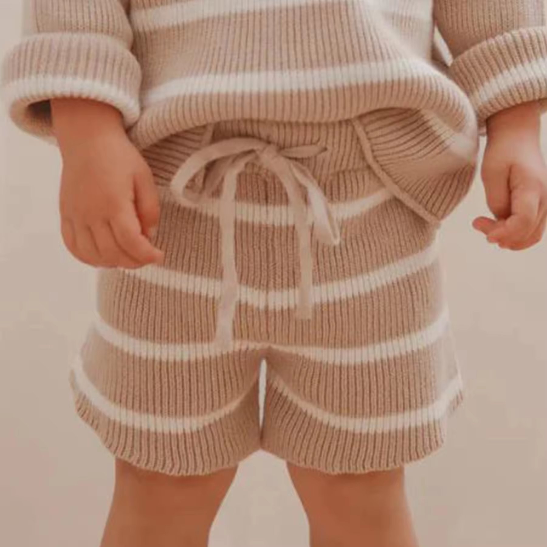 Hot Sale Unisex Organic Cotton Sweater Soft Long Short Sleeve Clothing Sets ODM Infants Toddlers' Solid Pattern Knitted Set