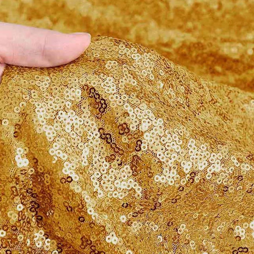 Luxury French Embroidery Tulle Lace Ladies Dress Party Clothing Gold 3mm Sequin Fabric