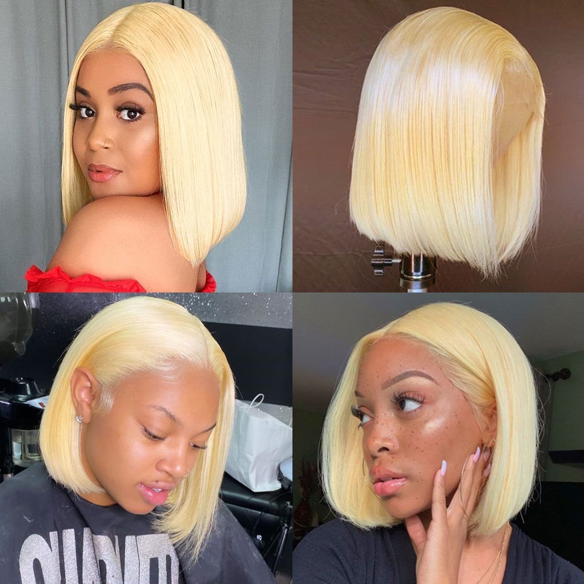 ZSF 613 Color Lace Frontal Short Bob Wig Wholesale Silky Straight Hair Bob Lace Wig 100% Brazilian Unprocessed Virgin Human Hair