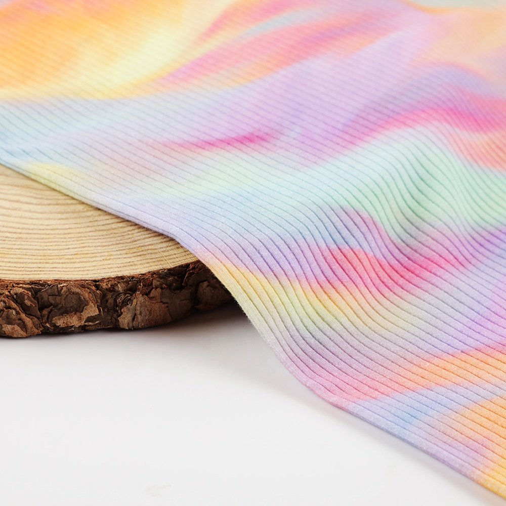 Hot Sales Custom Digital Printed rib knit fabric floral knit fabric