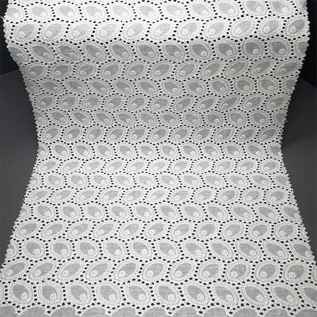 TUTON Top Quality Custom Wholesale TC Cotton Guipure Lace Embroidery Fabric For Dress