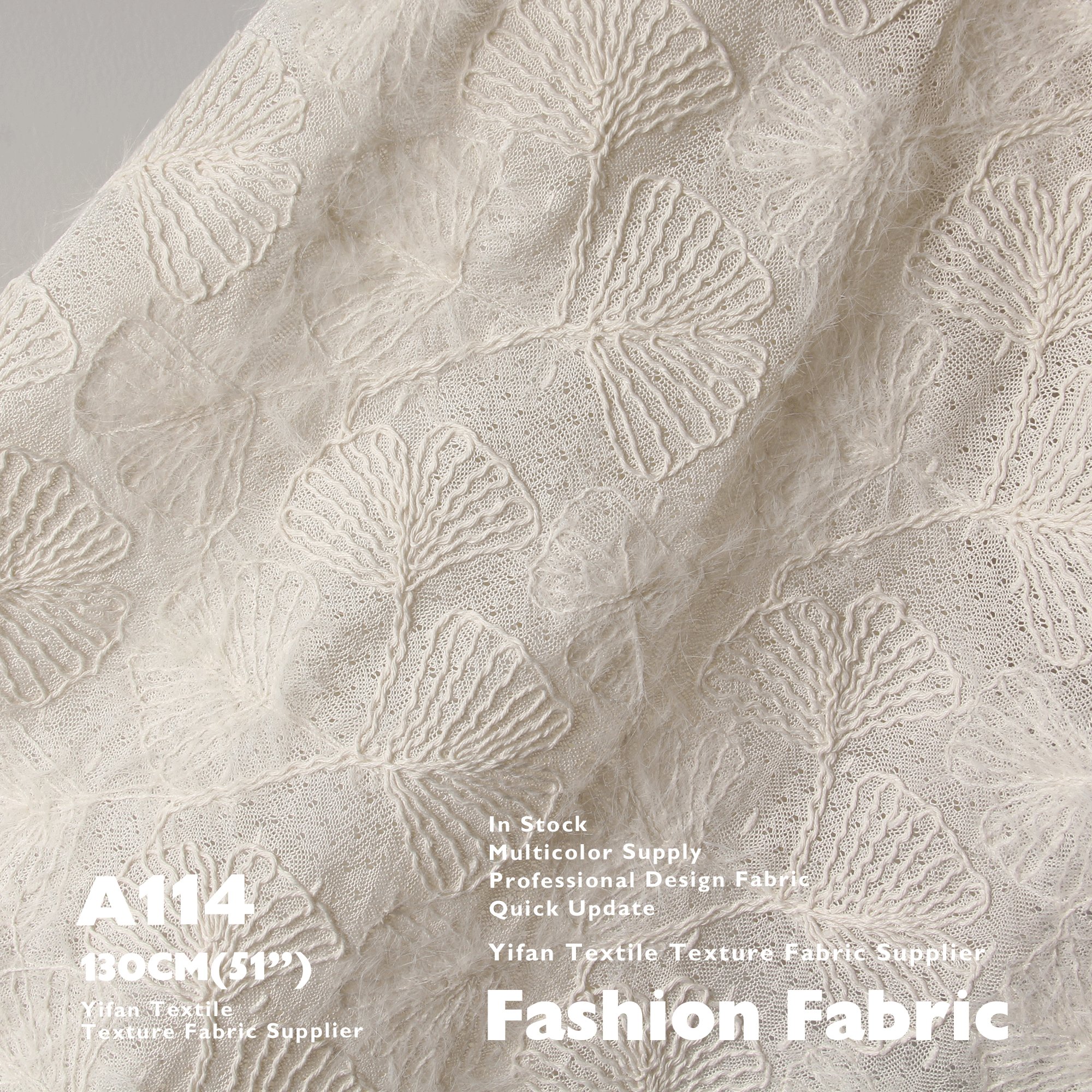 New Design Hairy 3D Fan Shape Bone Line Embroidery Fabric For Skirt Clothing Children's Clothing