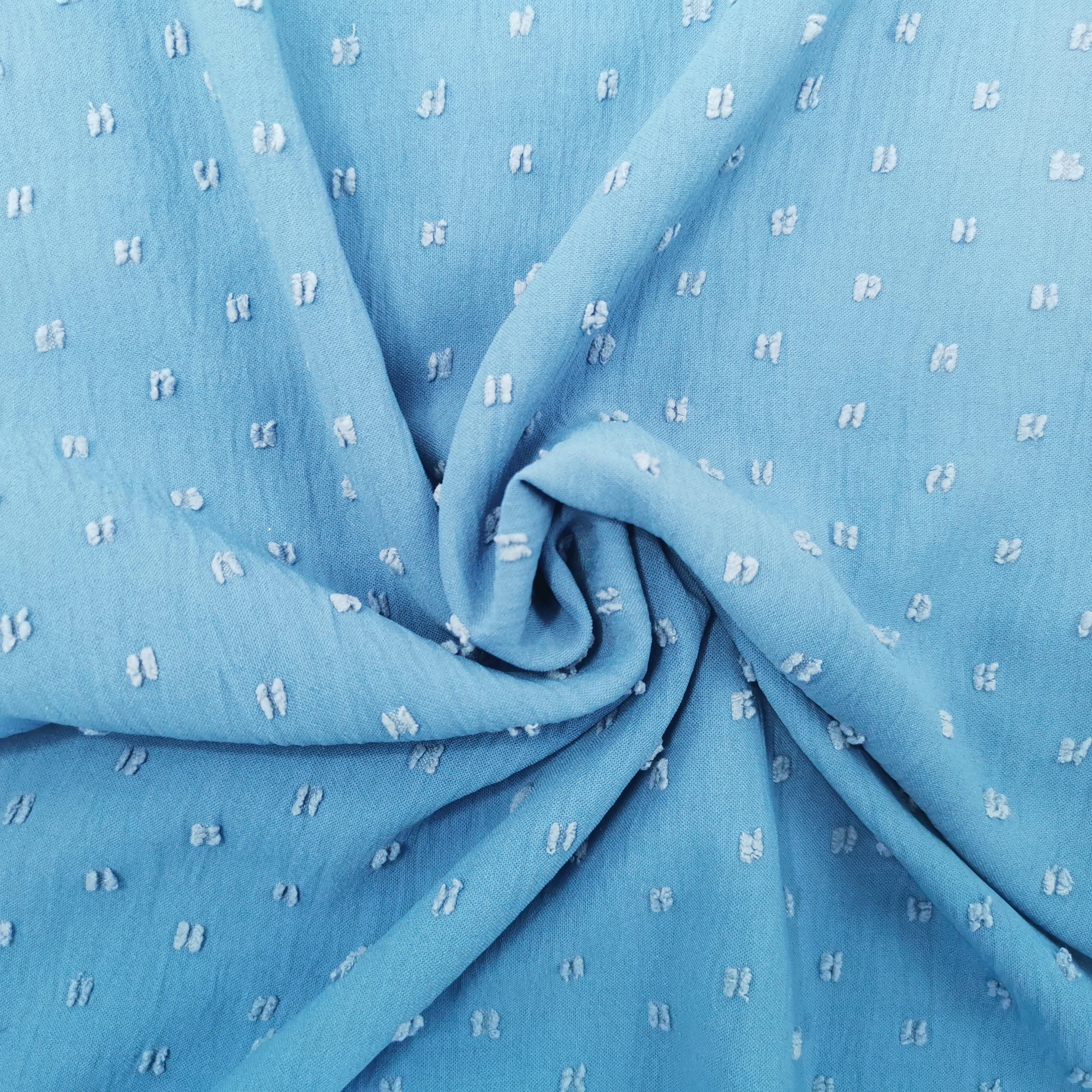 New Fuji Tex fashion 100% Polyester Cey Crepe Airflow Embroidery Crinkle Cey Fabric