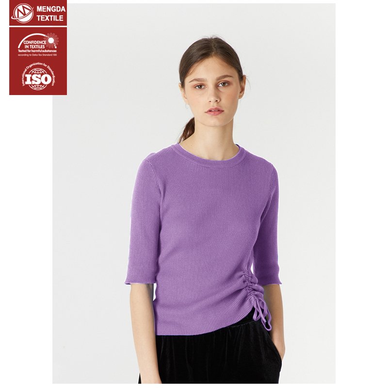 40s brushed 2x2 rib rayon knit fabric for body top doublet