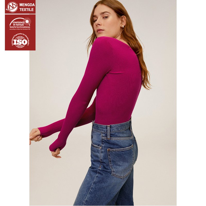 40s brushed 2x2 rib rayon knit fabric for body top doublet