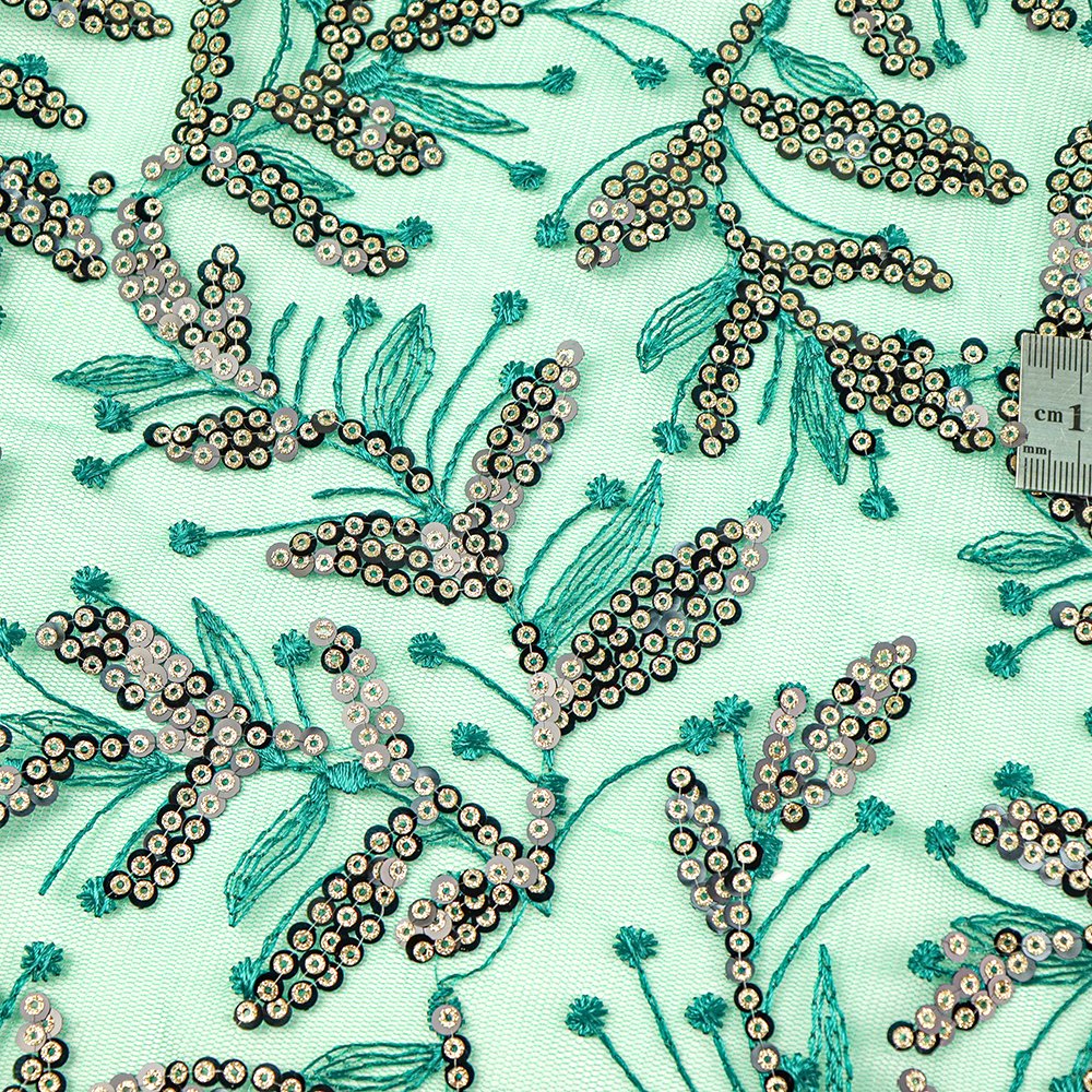 2023 popular design african beaded fabric 100% polyester beaded lace fabric luxury for dress