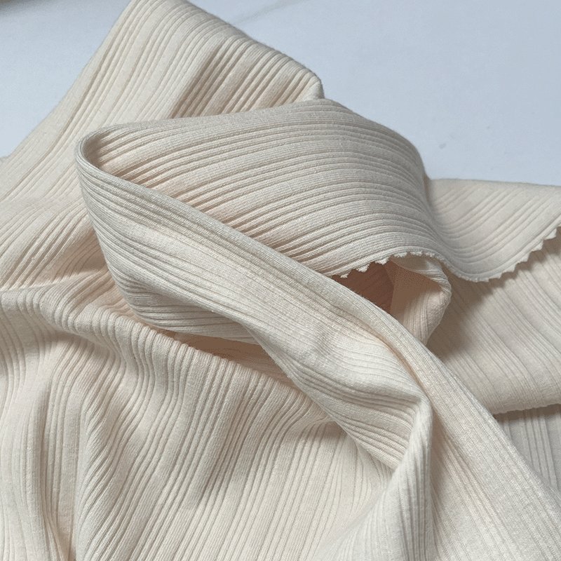 High Quality 175 gsm Rib 91% Cotton 9% Elastane Stretch Stripe Ribbed Knit Fabric for Women's Garments