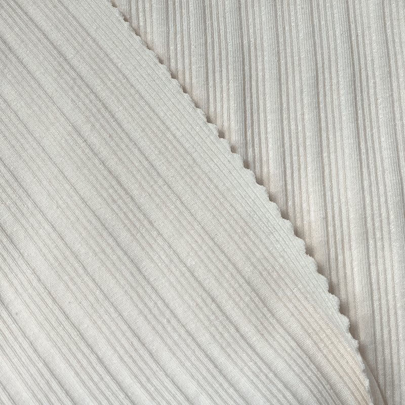 High Quality 175 gsm Rib 91% Cotton 9% Elastane Stretch Stripe Ribbed Knit Fabric for Women's Garments