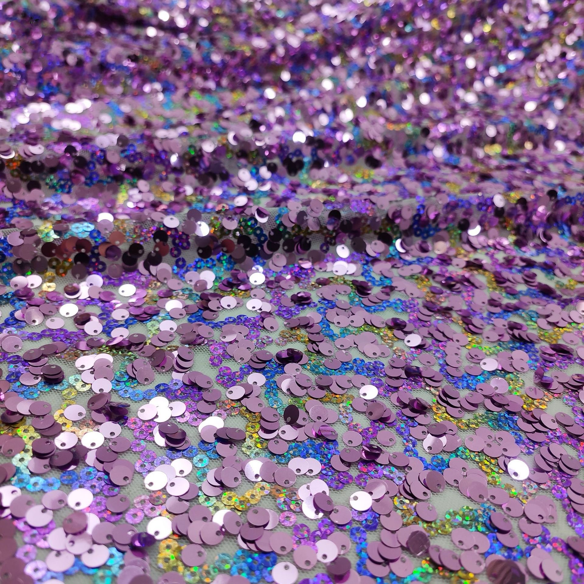 Purple African Lace Fabric Evening Fabric Tulle Lace Sequins Wedding Dress Purple Lavender Color Lace