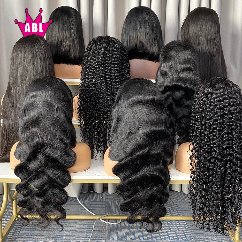 Wholesale Brazilian 13x6 HD Human Hair Transparent Lace Front Wig for Black Women, Kinky Curly 13*4 HD Swiss Lace Frontal Wigs