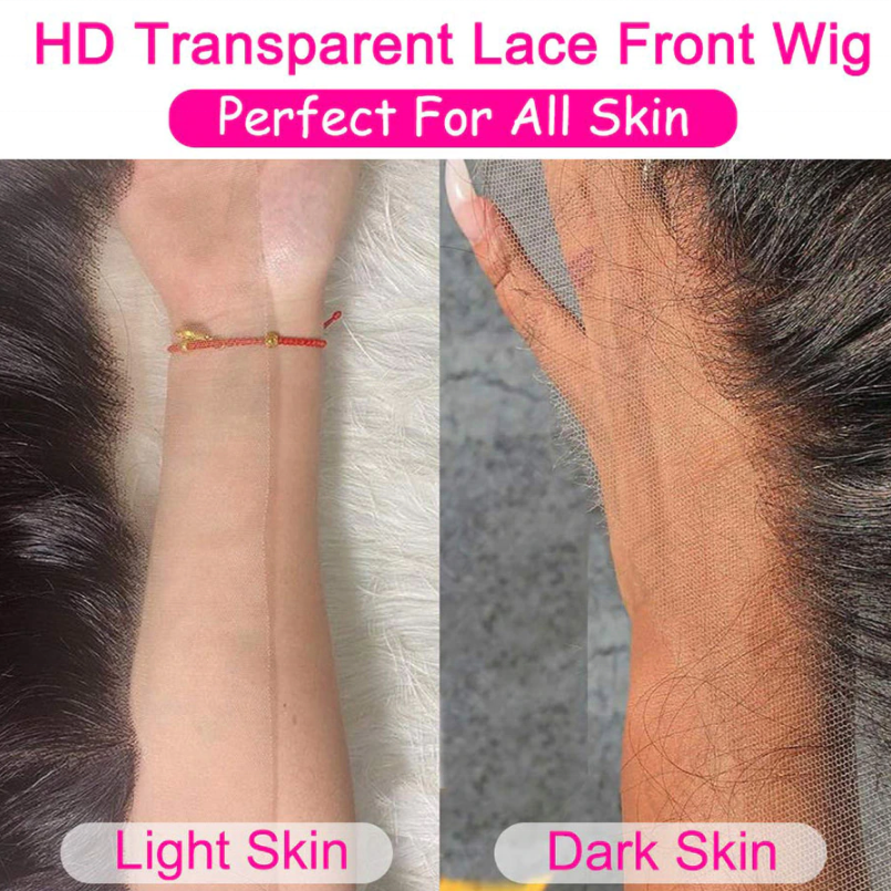 Wholesale Brazilian 13x6 HD Human Hair Transparent Lace Front Wig for Black Women, Kinky Curly 13*4 HD Swiss Lace Frontal Wigs