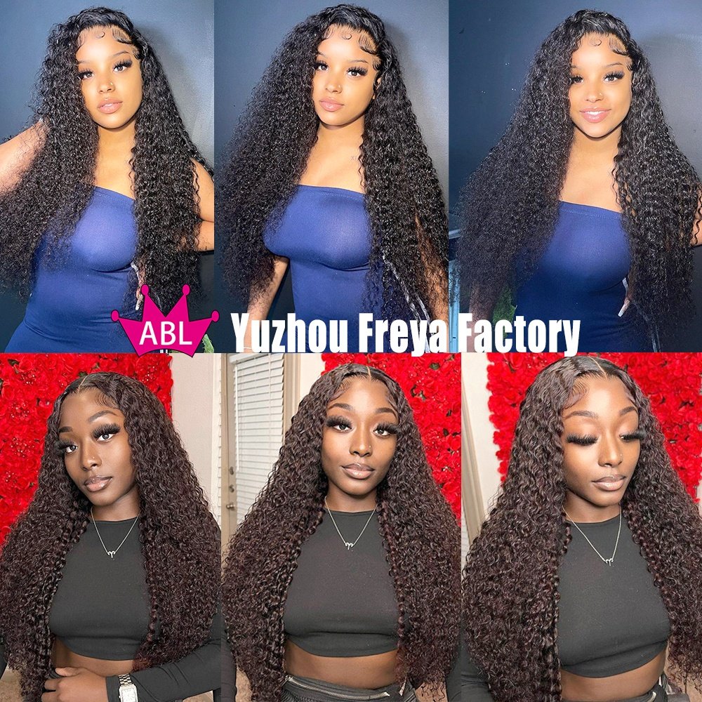 Wholesale Brazilian 13x6 HD Human Hair Transparent Lace Front Wig for Black Women, Kinky Curly 13*4 HD Swiss Lace Frontal Wigs