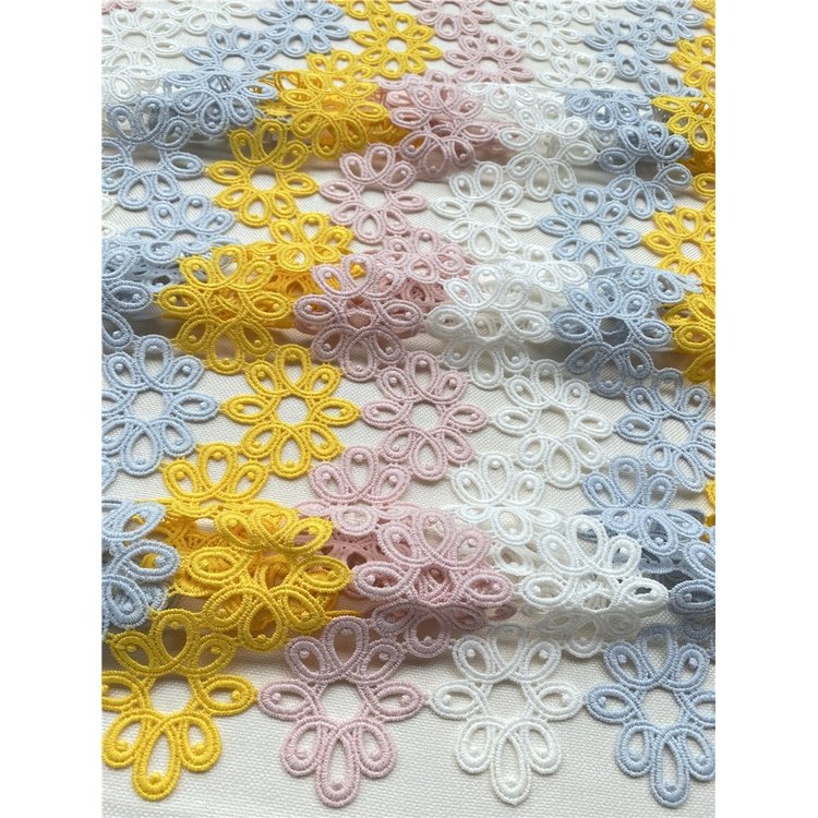 Factory Direct Sale New Style African guipure chemical lace fabric cord lace customized floral guipure embroidery lace fabric