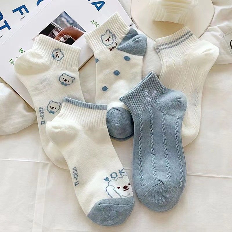 Sifot Wholesale Custom Summer Animal Cute Korean Fashion Ribbed Print Non Slip Woman Ankle Socks