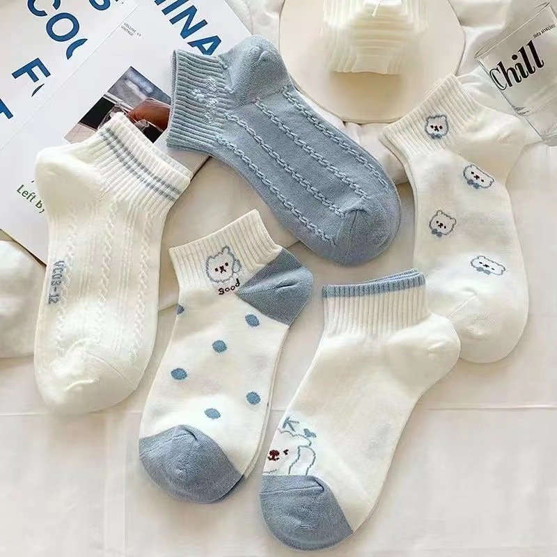 Sifot Wholesale Custom Summer Animal Cute Korean Fashion Ribbed Print Non Slip Woman Ankle Socks