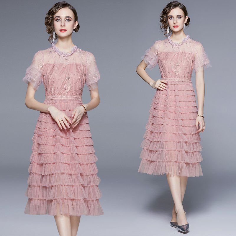 2023 new French sweet temperament lace dress woman SR6936095
