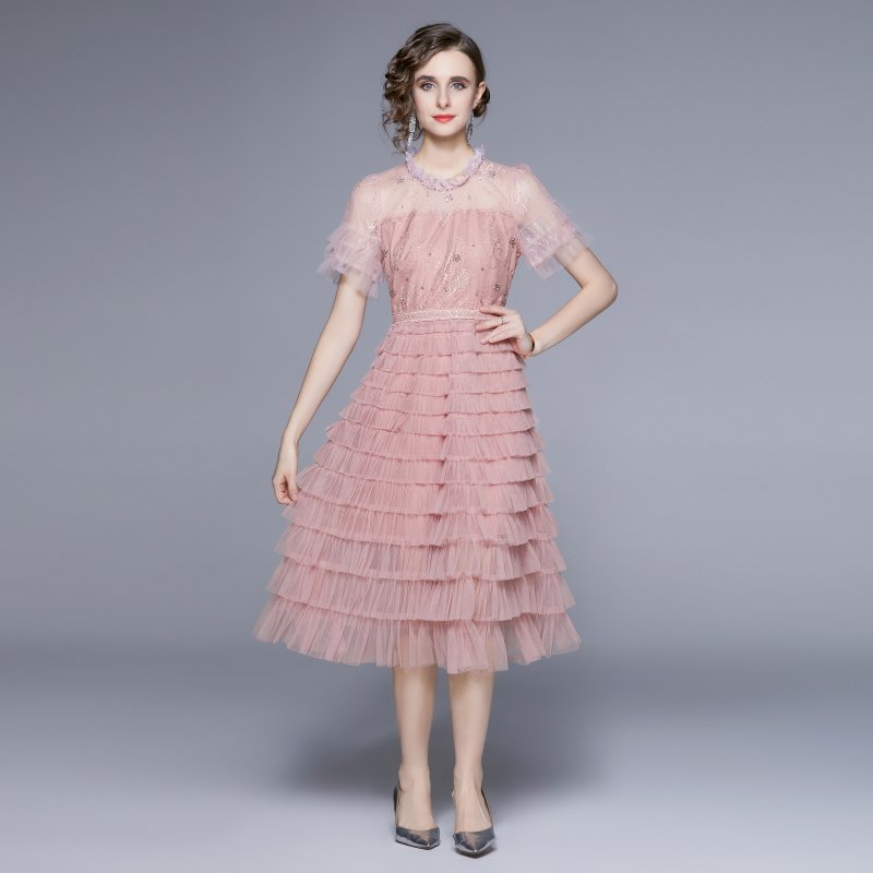 2023 new French sweet temperament lace dress woman SR6936095