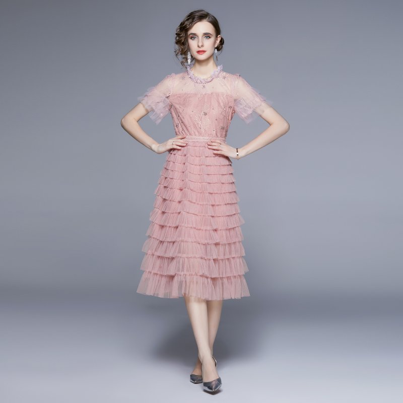 2023 new French sweet temperament lace dress woman SR6936095