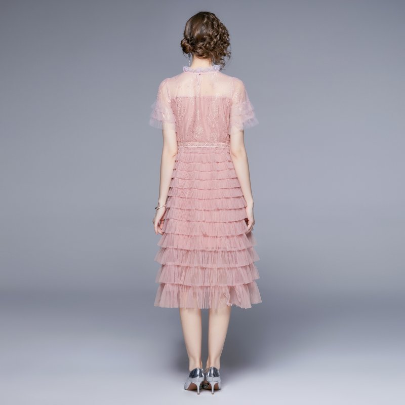 2023 new French sweet temperament lace dress woman SR6936095