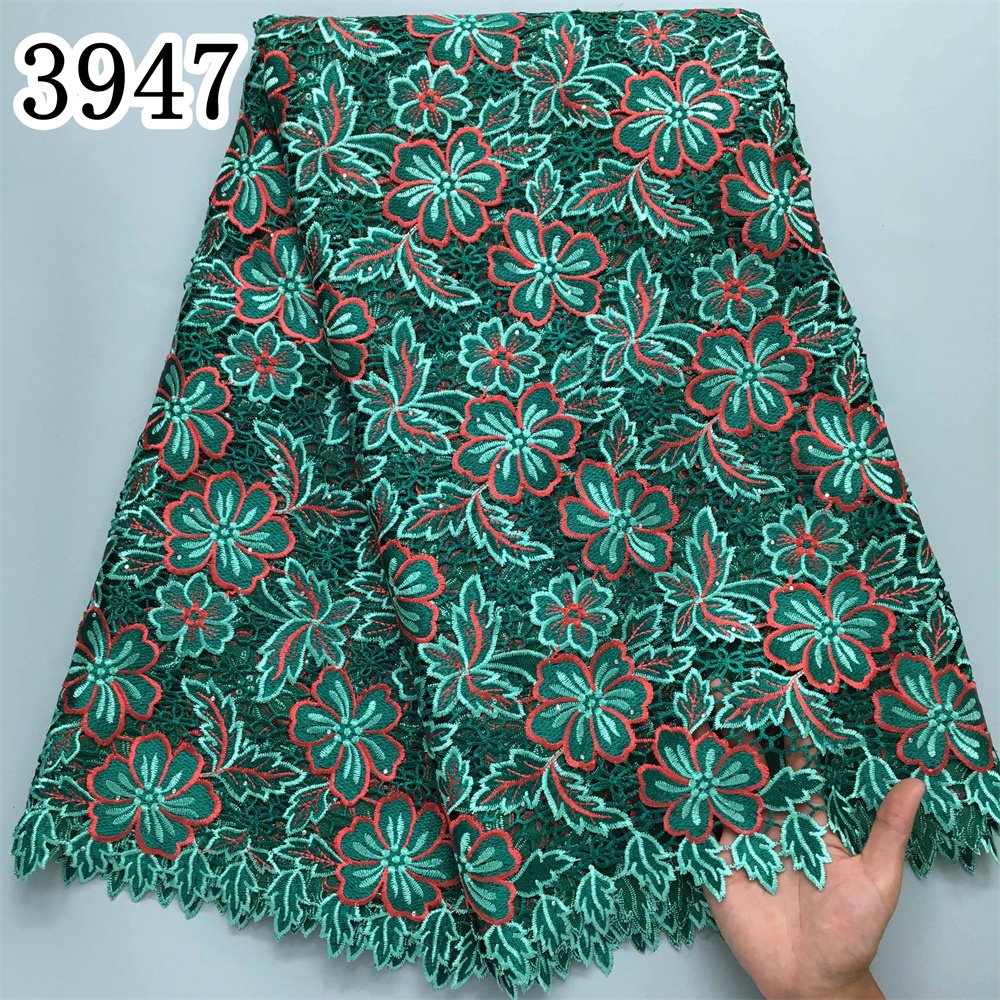 African Lace Fabric 2024 High Quality 5Yards Guipure Cord Lace Nigerian Mesh Water Soluble Lace Material Dresses 3947