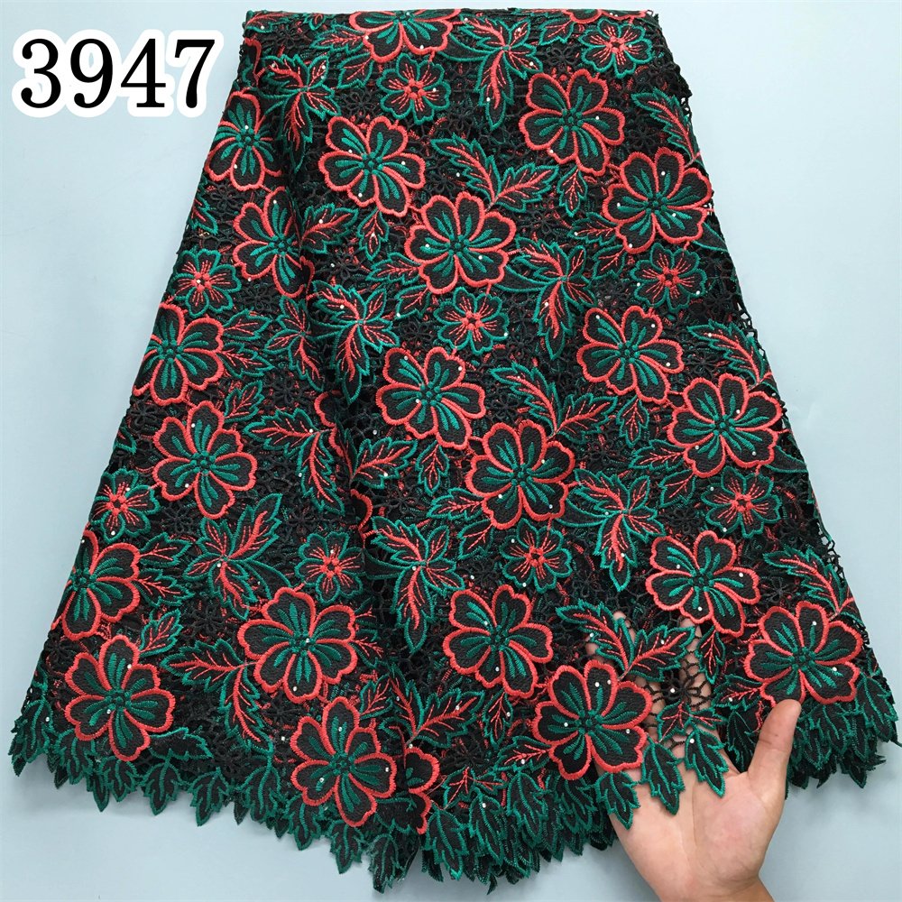 African Lace Fabric 2024 High Quality 5Yards Guipure Cord Lace Nigerian Mesh Water Soluble Lace Material Dresses 3947