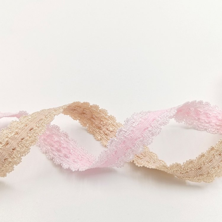Garment accessories underwear lace picot elastic webbing belt embroidered nylon elastic webbing band for bra underwear