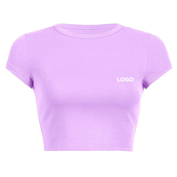 Custom LOGO High Quality 100% Cotton Plus Size Women's Crop Top Blank Plain Sexy Fitted Tank Top Ribbed T-shirts