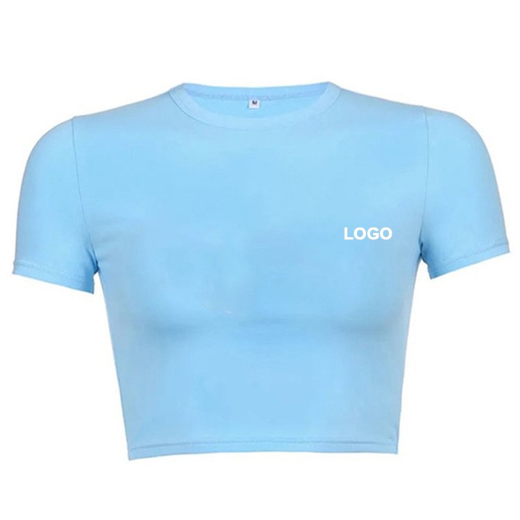 Custom LOGO High Quality 100% Cotton Plus Size Women's Crop Top Blank Plain Sexy Fitted Tank Top Ribbed T-shirts