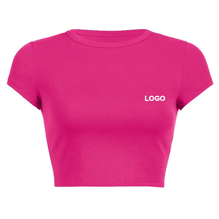 Custom LOGO High Quality 100% Cotton Plus Size Women's Crop Top Blank Plain Sexy Fitted Tank Top Ribbed T-shirts