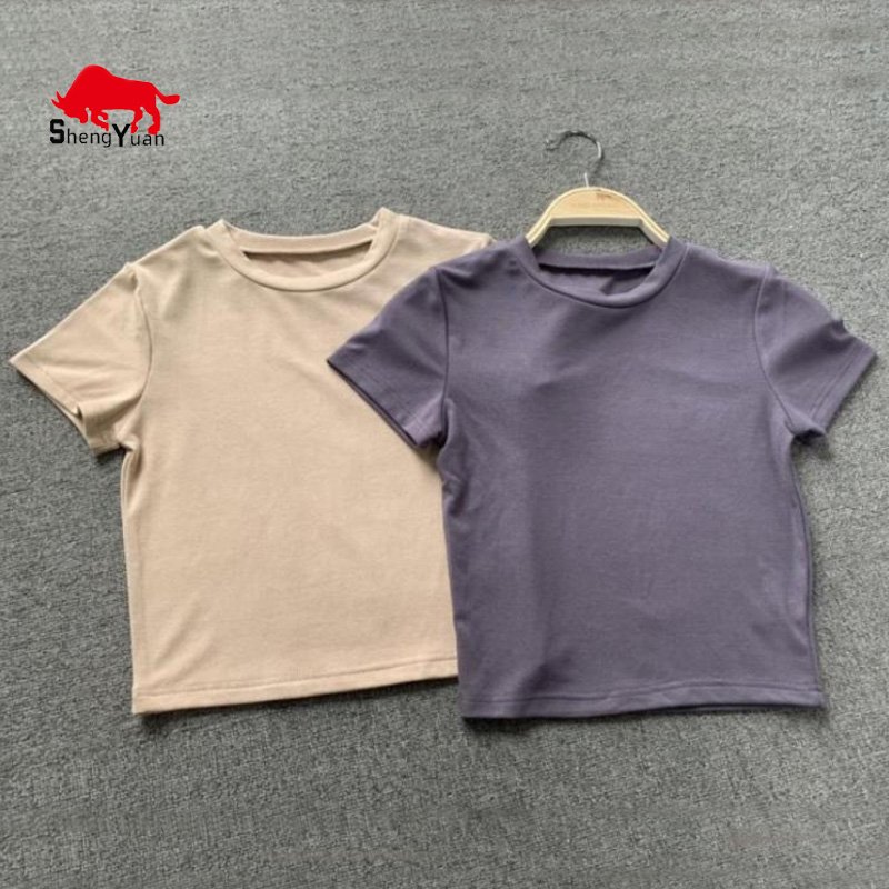 Custom Printing 95% Cotton 5% Spandex Custom Women Crop Top T Shirt For Fitness With Your Design Logo And Free Label