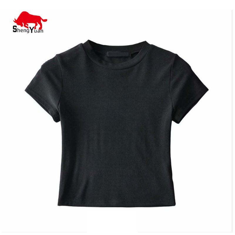 Custom Printing 95% Cotton 5% Spandex Custom Women Crop Top T Shirt For Fitness With Your Design Logo And Free Label