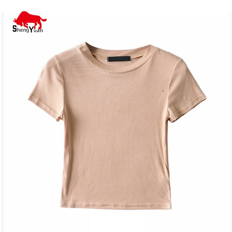 Custom Printing 95% Cotton 5% Spandex Custom Women Crop Top T Shirt For Fitness With Your Design Logo And Free Label