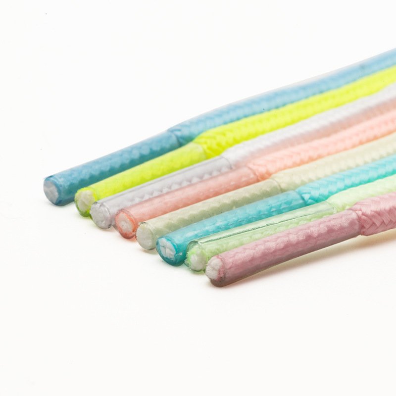 HF fashion good quality round fluorescent design shoe laces 4mm width 1-1.8 m length wholesale shoelaces