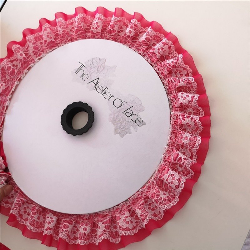 width 5cm different colors Pleated Lace Trim Various Colorful Lotus Leaf Dress Sweater Clothes Garment Lady Accessory Laces Trim