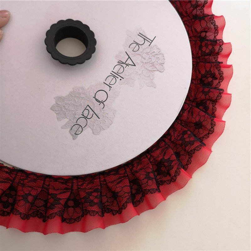 width 5cm different colors Pleated Lace Trim Various Colorful Lotus Leaf Dress Sweater Clothes Garment Lady Accessory Laces Trim