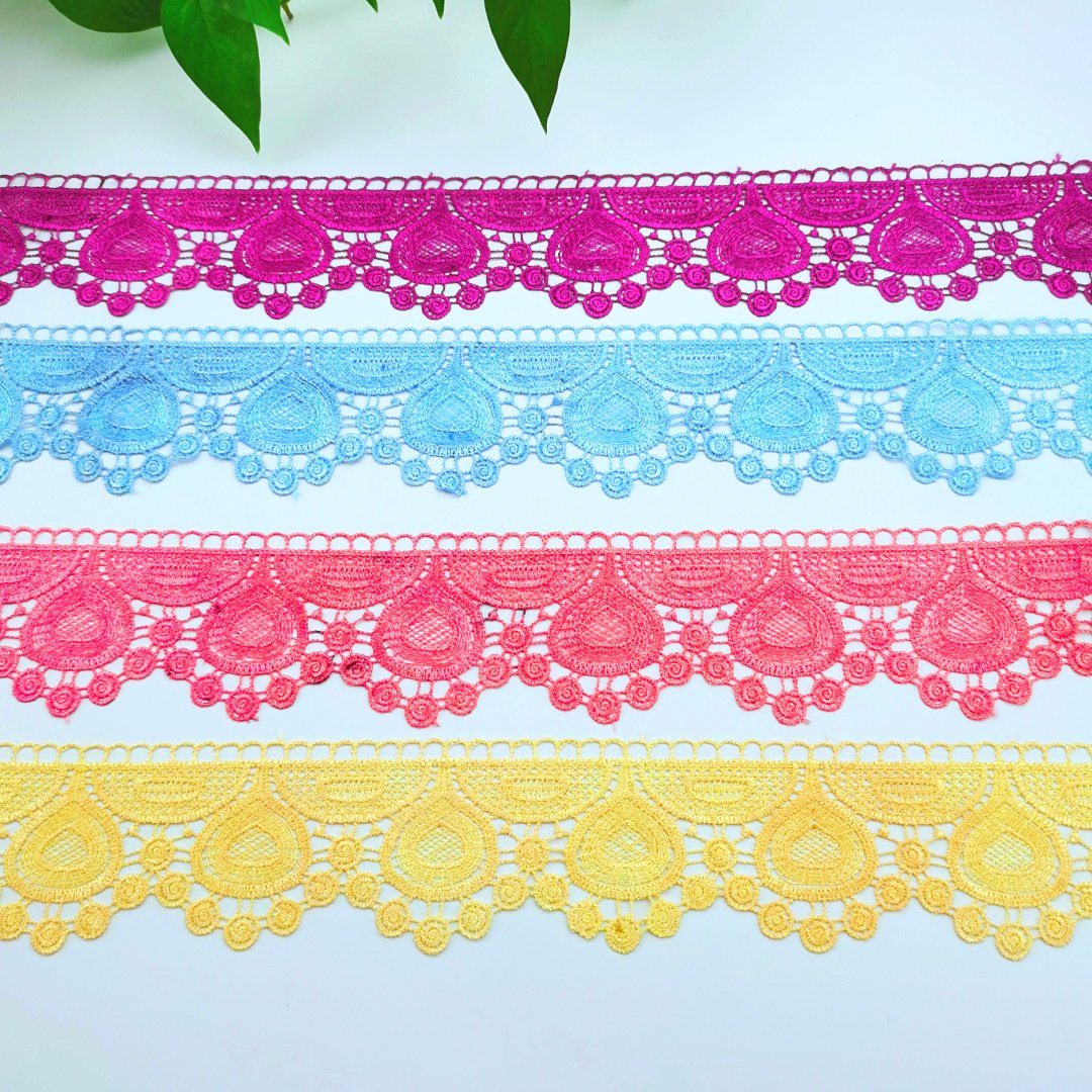 New Design Fashion Water Soluble Embroidery Lace Trim For Women's Clothing
