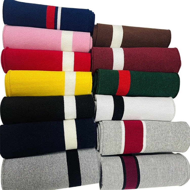 Hot Sale Elastic Striped Ribbed T Shirts Neckline Trim Polo Collar Flat Knit Rib