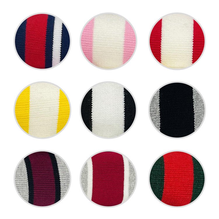 Hot Sale Elastic Striped Ribbed T Shirts Neckline Trim Polo Collar Flat Knit Rib