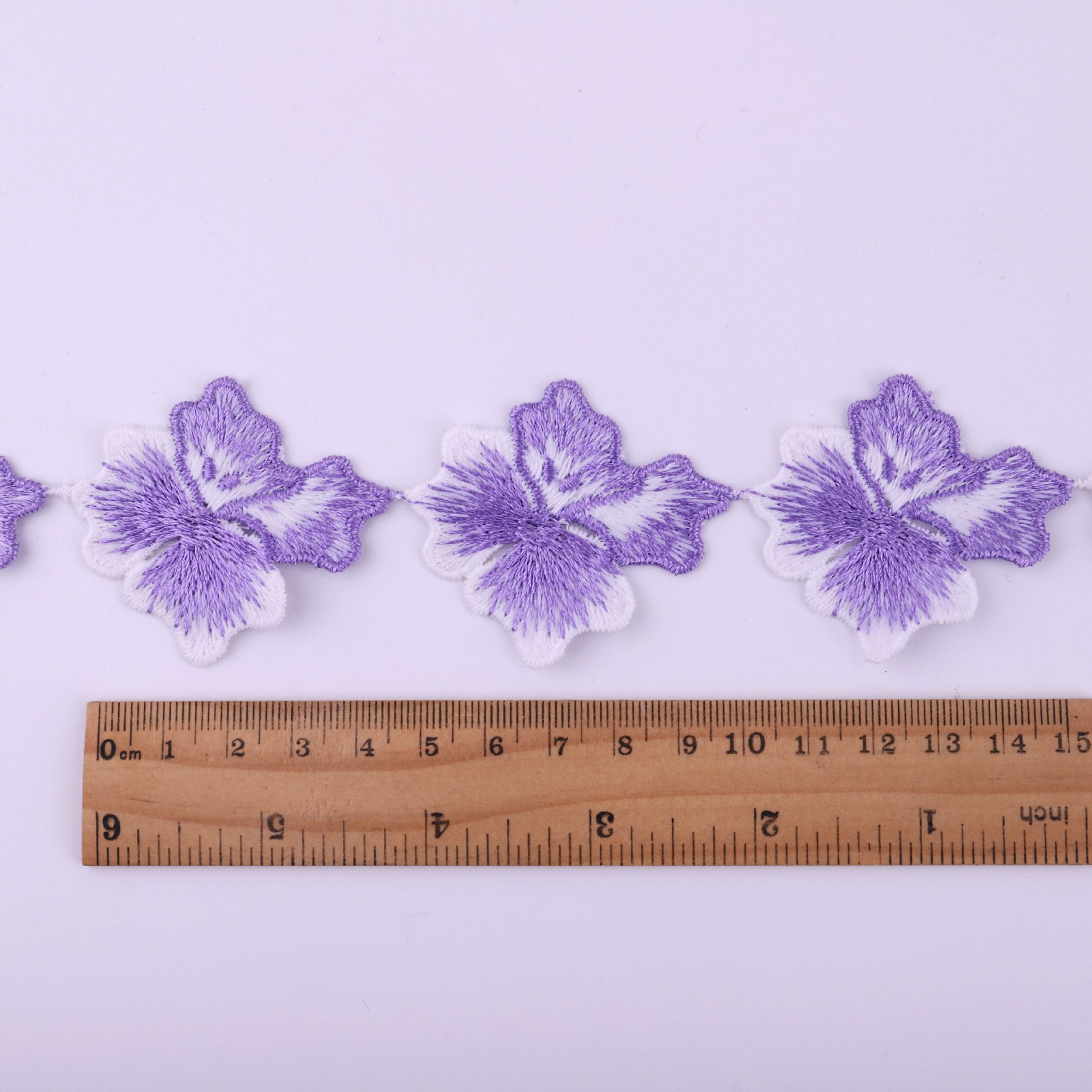 New design embroidery flower trimming, headdress ribbon, white and black polyester water-soluble lace trim