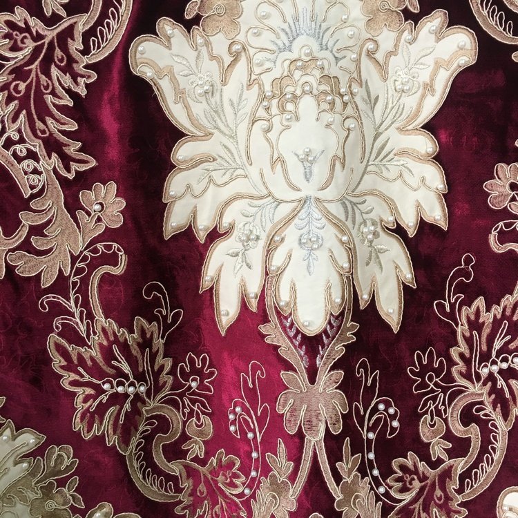 CF0757A Manufacturer wholesale comfortable polyester jacquard embroidery fabric for sofa