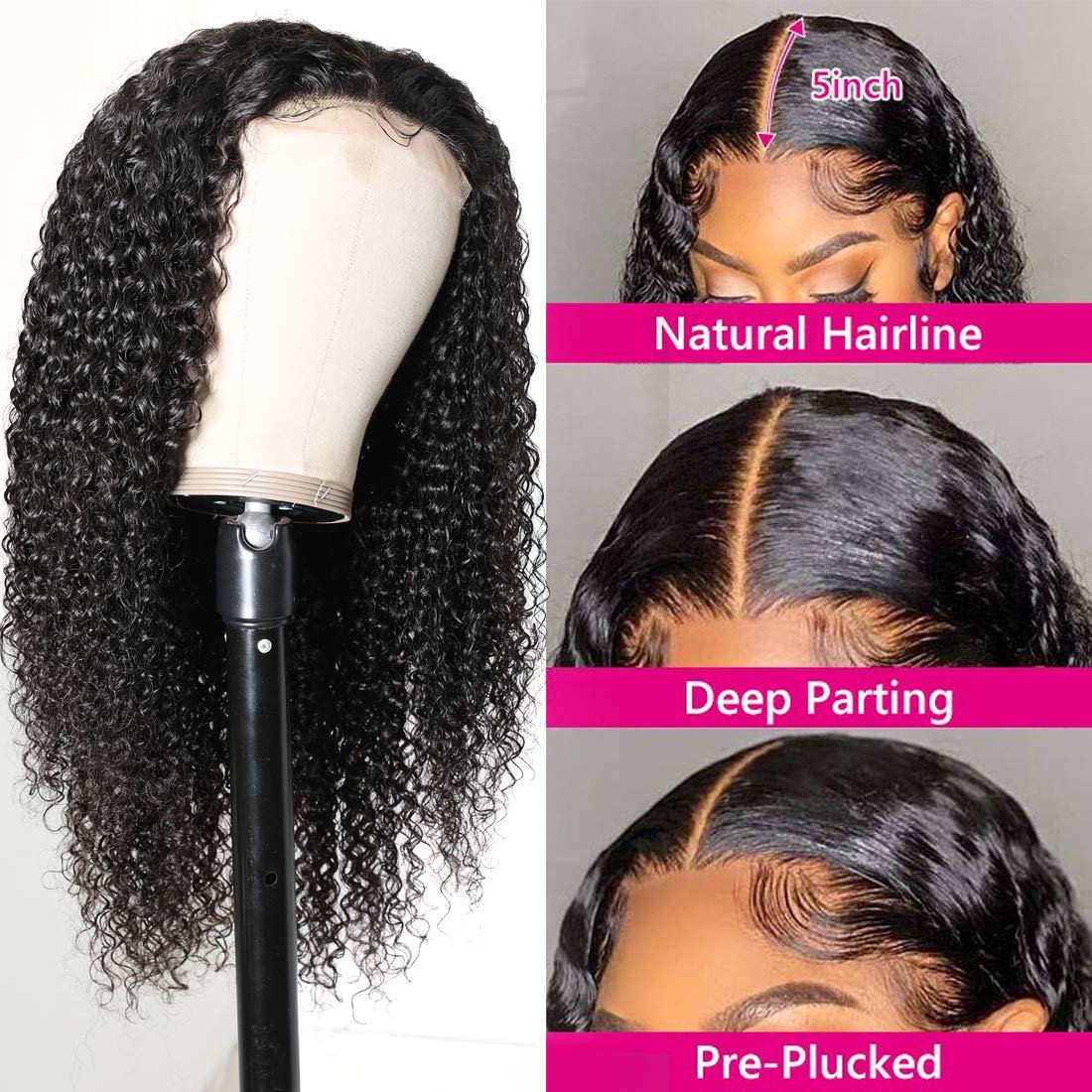Uniky Raw Virgin Hair Jerry Curly Lace Front Wig Human Hair Deep Part Jerry Curl Weave Short Wig Kinky Curly Wig Lace Front