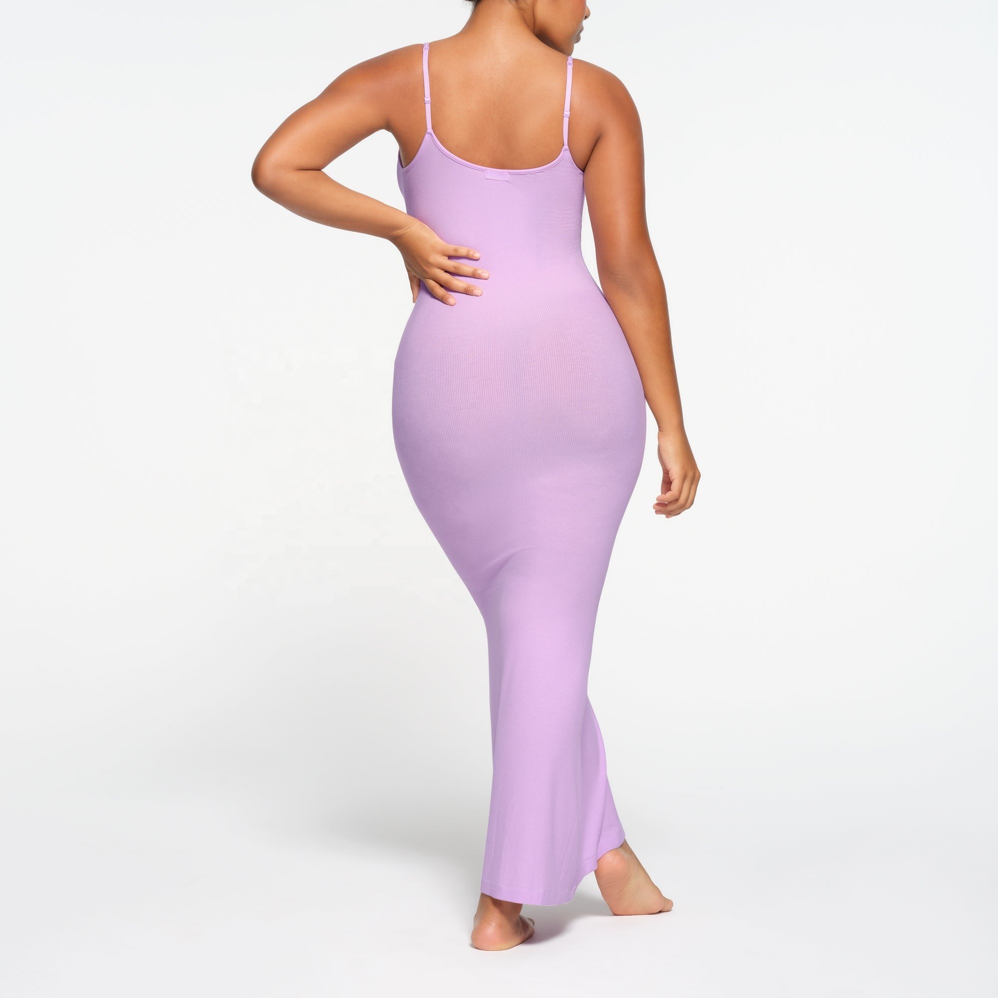 2024 Customized women's knitted long dress breathable smooth body shapwear legging dress