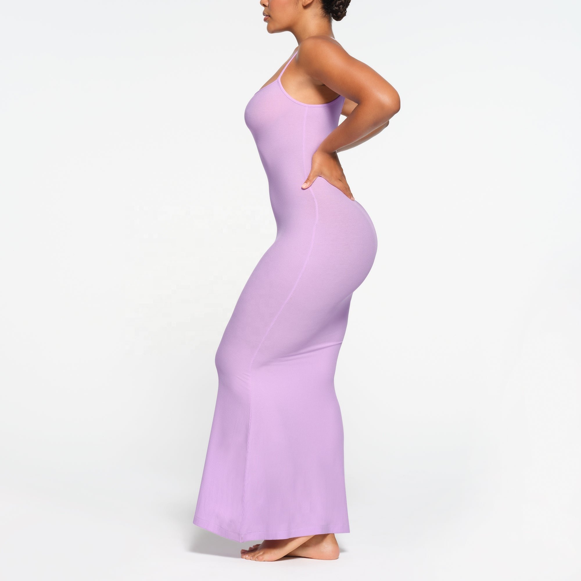 2024 Customized women's knitted long dress breathable smooth body shapwear legging dress
