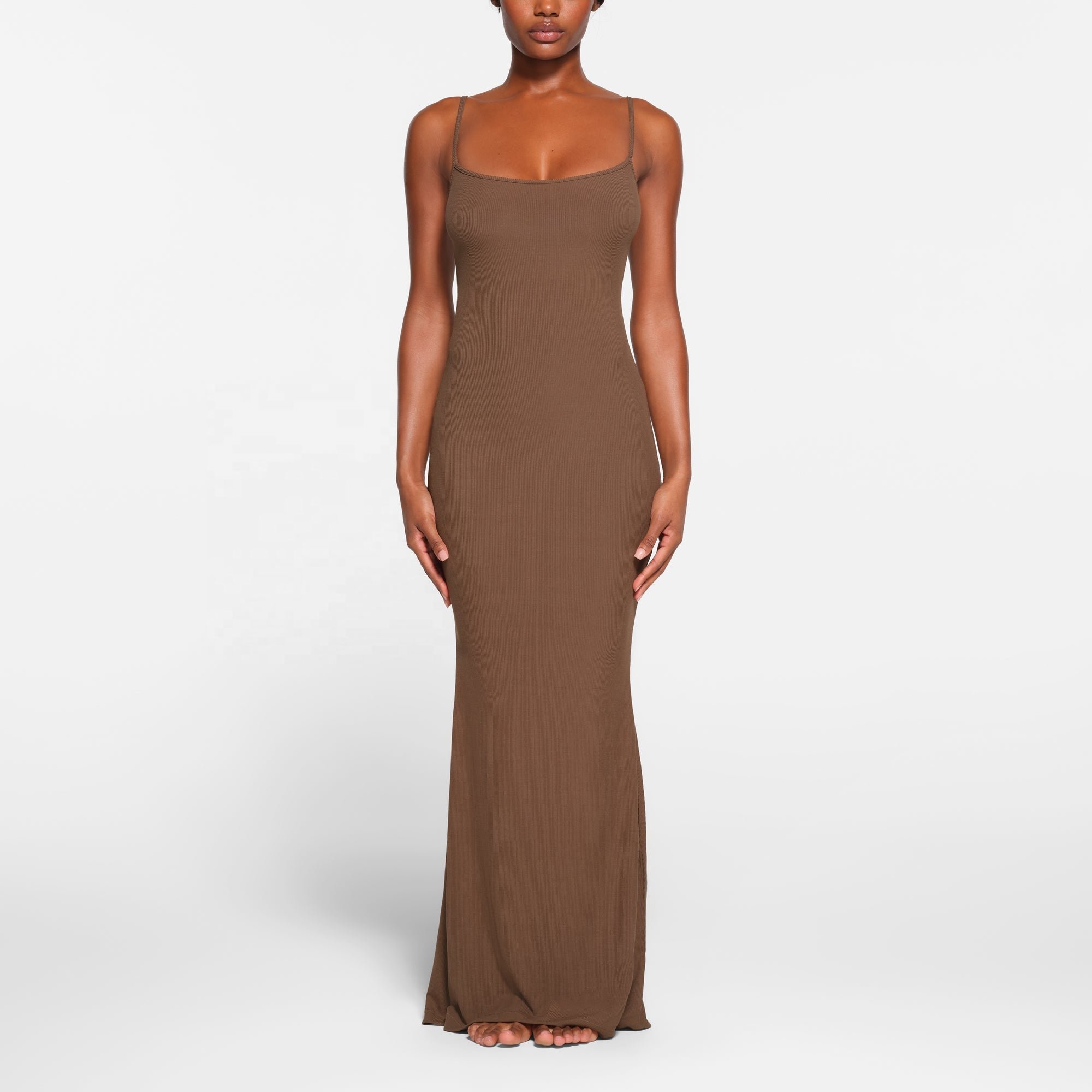 2024 Customized women's knitted long dress breathable smooth body shapwear legging dress