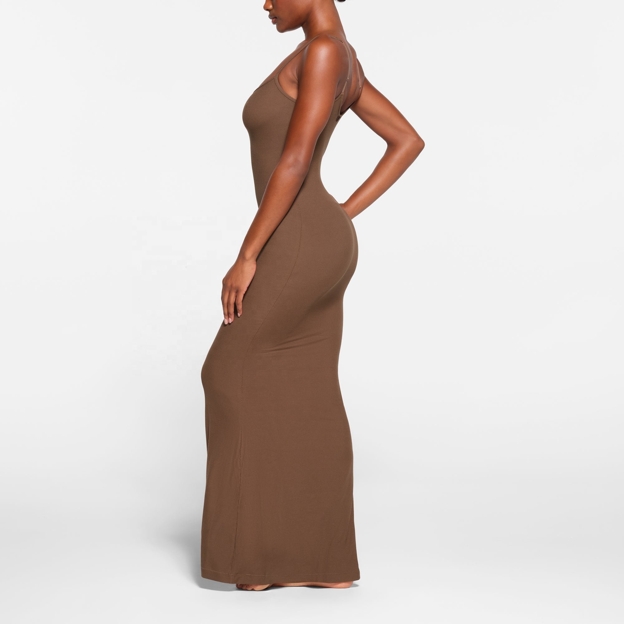 2024 Customized women's knitted long dress breathable smooth body shapwear legging dress