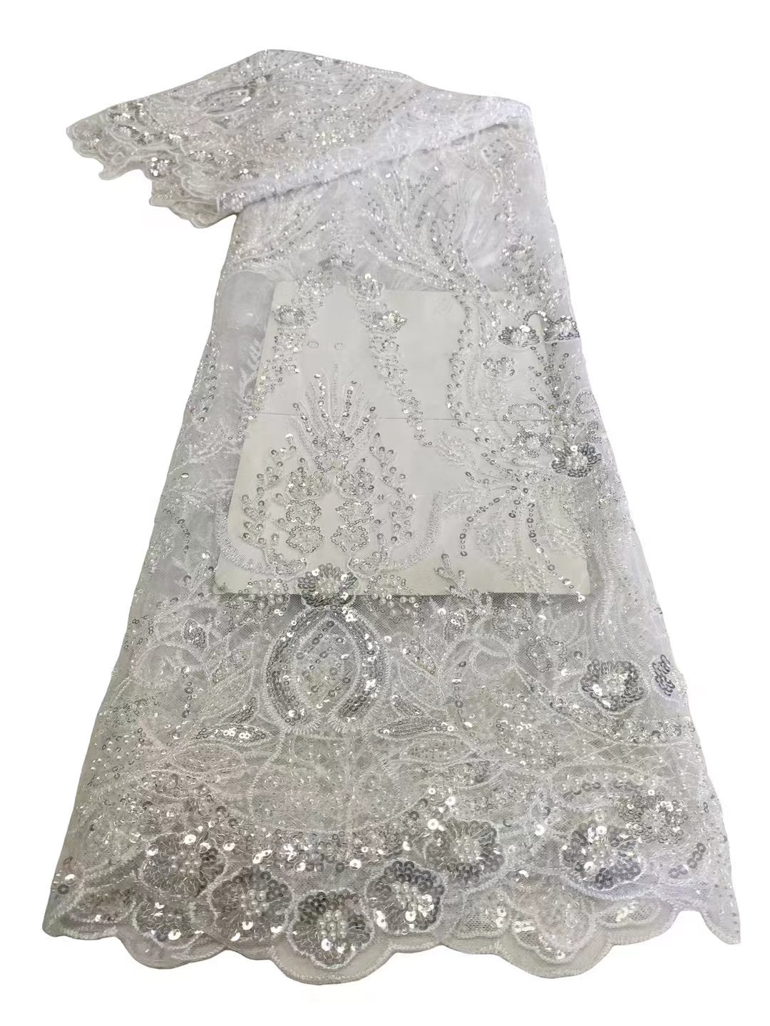 High Quality Wholesale Full Crystal Bead Tube Embroidered Colorful Embroidery Fabric For Wedding Dress