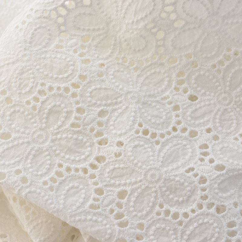Custom eyelet lace fabric cotton embroidery Premium Quality embroidered fabric for dresses women clothing