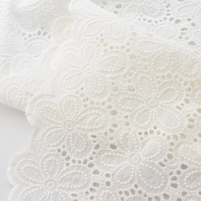 Custom eyelet lace fabric cotton embroidery Premium Quality embroidered fabric for dresses women clothing